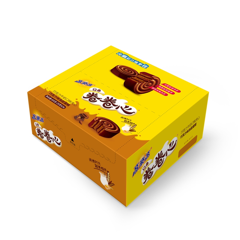 高乐高卷卷心夹心巧克力牛奶味600g/盒大包装瑞士卷早餐零食 - 图2