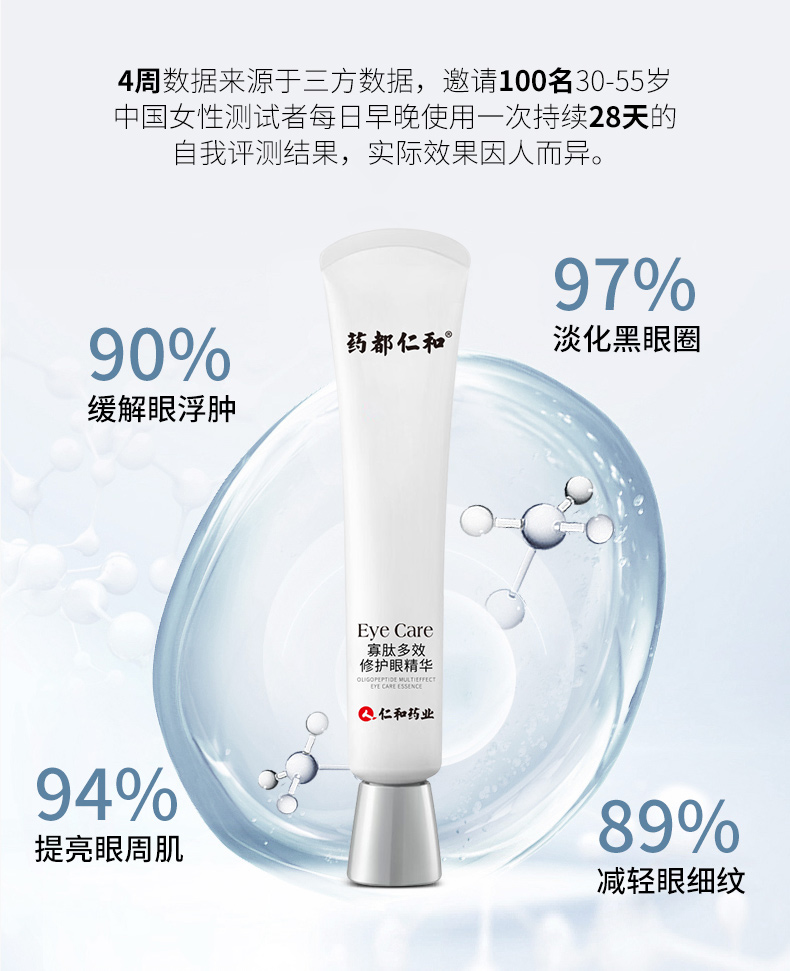 天猫超市仁和眼霜补水抗皱去淡化黑眼圈眼袋细纹脂肪粒提拉紧致男女士25g3