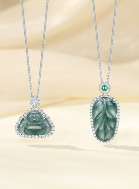 潮宏基追光s925银翡翠项链