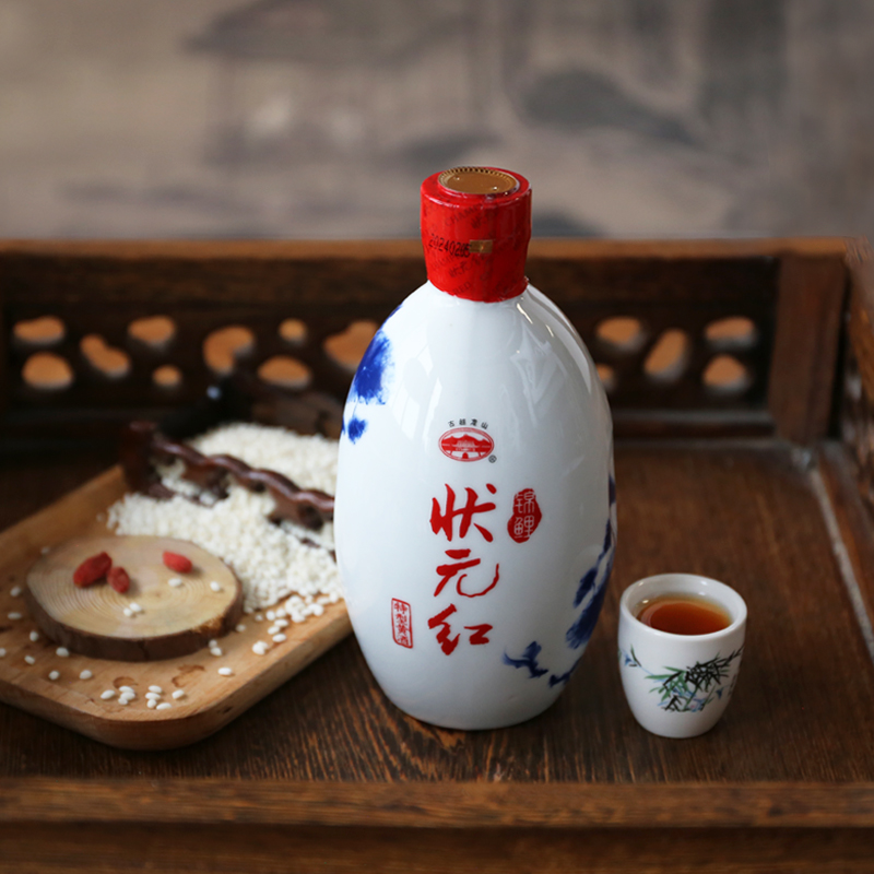 【酒厂直发】古越龙山绍兴黄酒状元红锦鲤黄酒370ml*6瓶整箱