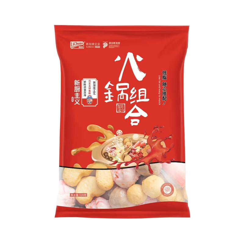 利湶虾滑+V形蟹味柳+小火锅+新加坡鱼丸总含量828g火锅食材丸子 - 图0