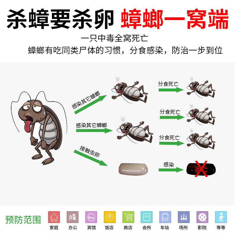 天猫超市3盒蟑螂药家用一窝全窝端非无毒饭店神器强力灭除克星绝杀胶饵剂2