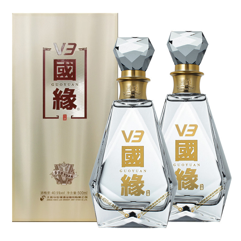 今世缘国缘V3浓香型中度白酒 40.9度500ml单瓶装商务宴请送礼酒水,淘宝优惠券,粉丝福利购,淘宝优惠卷