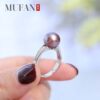Mufan 10-11mm round pink and purple pearl ring
