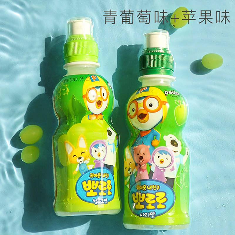 啵乐乐4种口味草莓水蜜桃苹果青葡萄235ml*8瓶装儿童饮品 - 图2