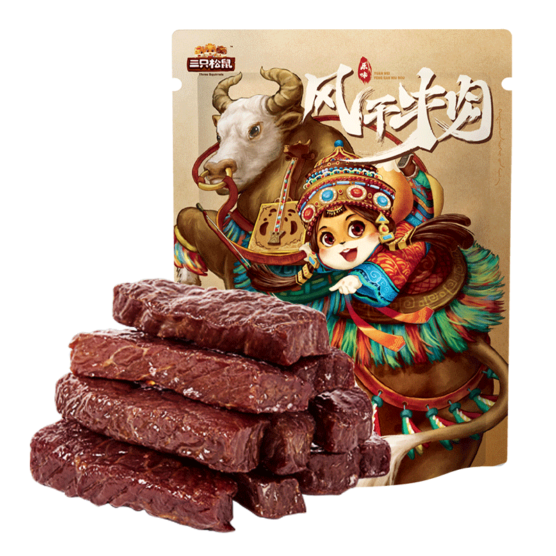 三只松鼠 风干牛肉500g*1袋    89元