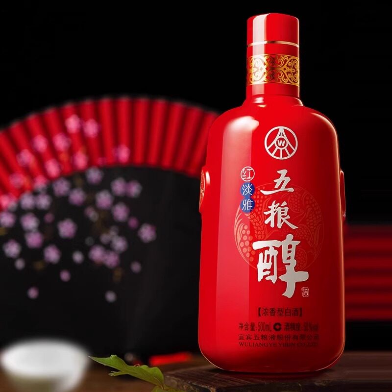[天猫自营]五粮液股份 五粮醇红淡雅铁盒浓香型50度500ml*6瓶原箱