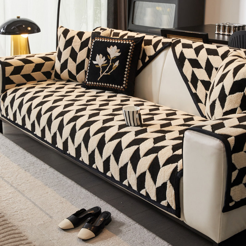 金柠檬居家布艺加厚皮沙发垫冬季毛绒坐垫轻奢高级感2025秋冬新款,淘宝优惠券,粉丝福利购,淘宝优惠卷