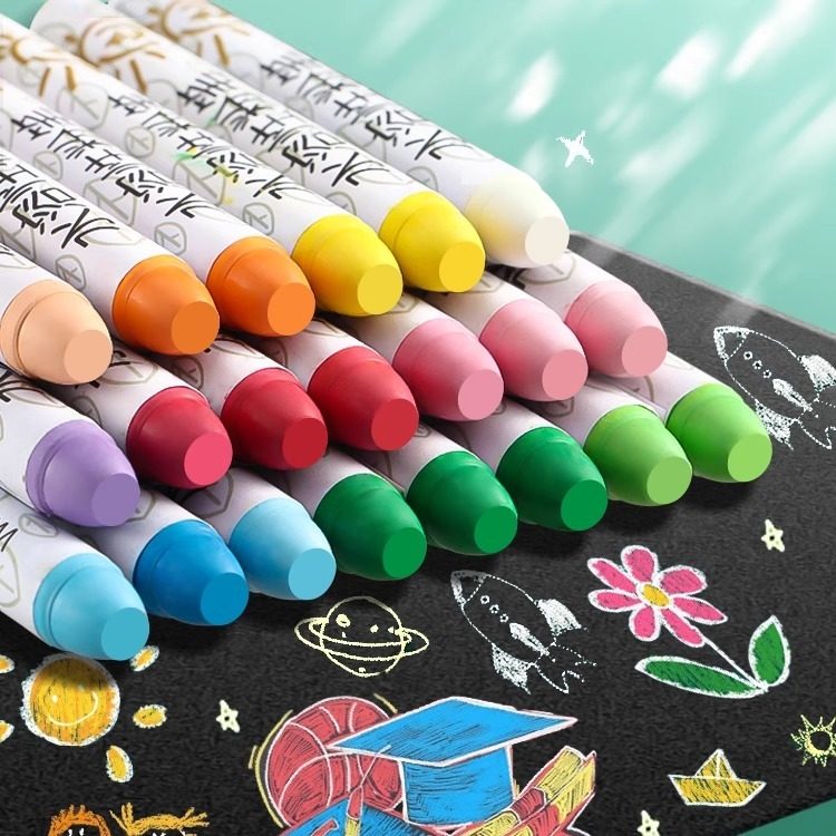 得力水溶性粉笔黑板报教师专用无毒无尘儿童家用彩色鲜艳无粉尘