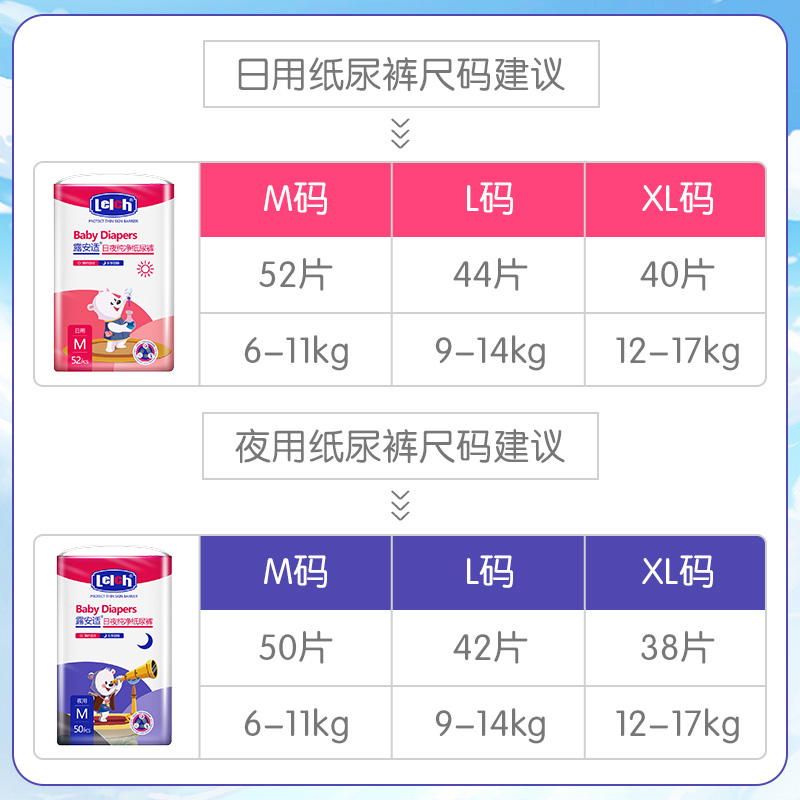 露安适艺术之星日夜纸尿裤M50/L42/XL38超薄透气尿不湿非拉拉裤