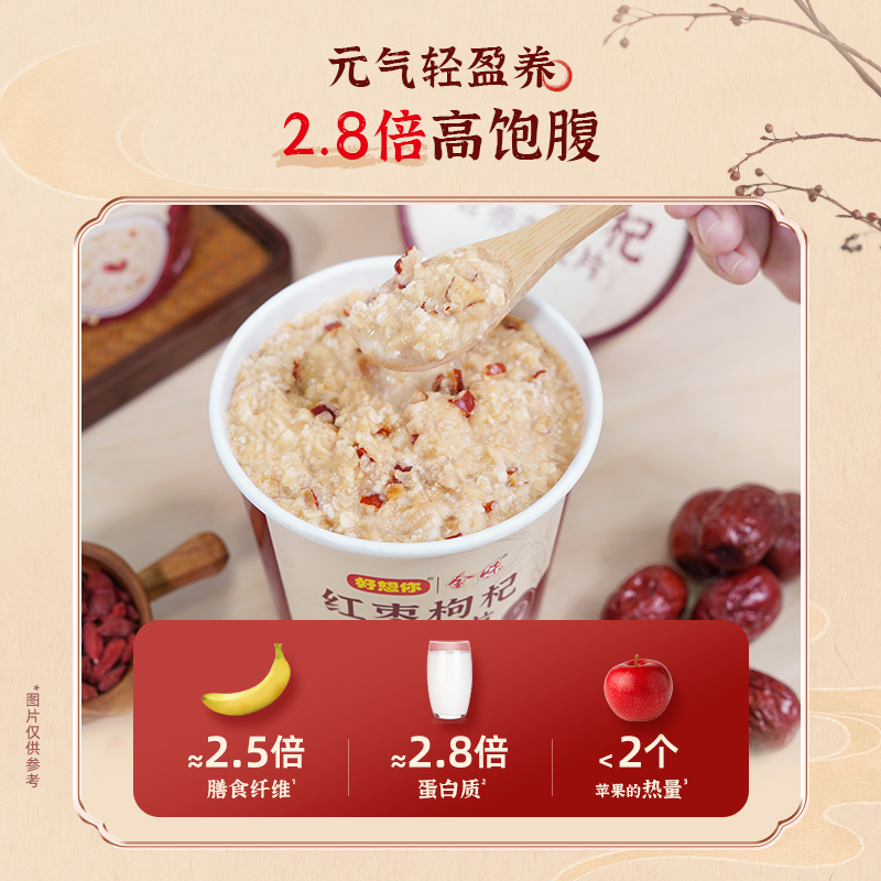 【告别洗杯】金味x好想你红枣枸杞燕麦杯38g*6杯装早餐代餐零食
