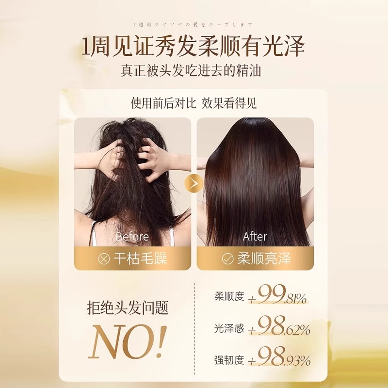 两瓶装护发精油女防毛躁柔顺持久留香干枯卷发养发精油卷发专用 - 图0