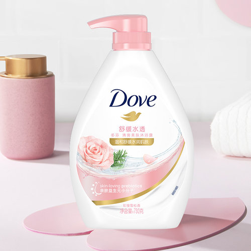 Dove/多芬舒缓水透沐浴露清爽美肤温和滋养玫瑰香氛持久留香 - 图2