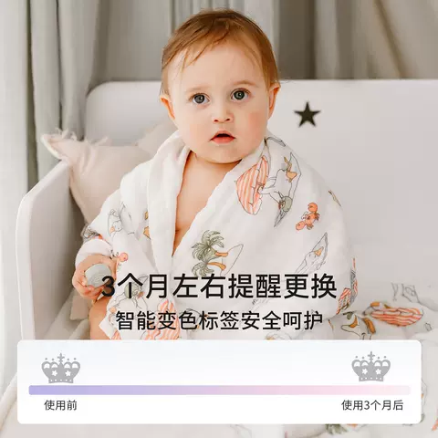新款10AA嫚熙婴儿纱布浴巾纯棉宝宝浴巾超软速吸洗澡包被裹巾秋季 图片 4