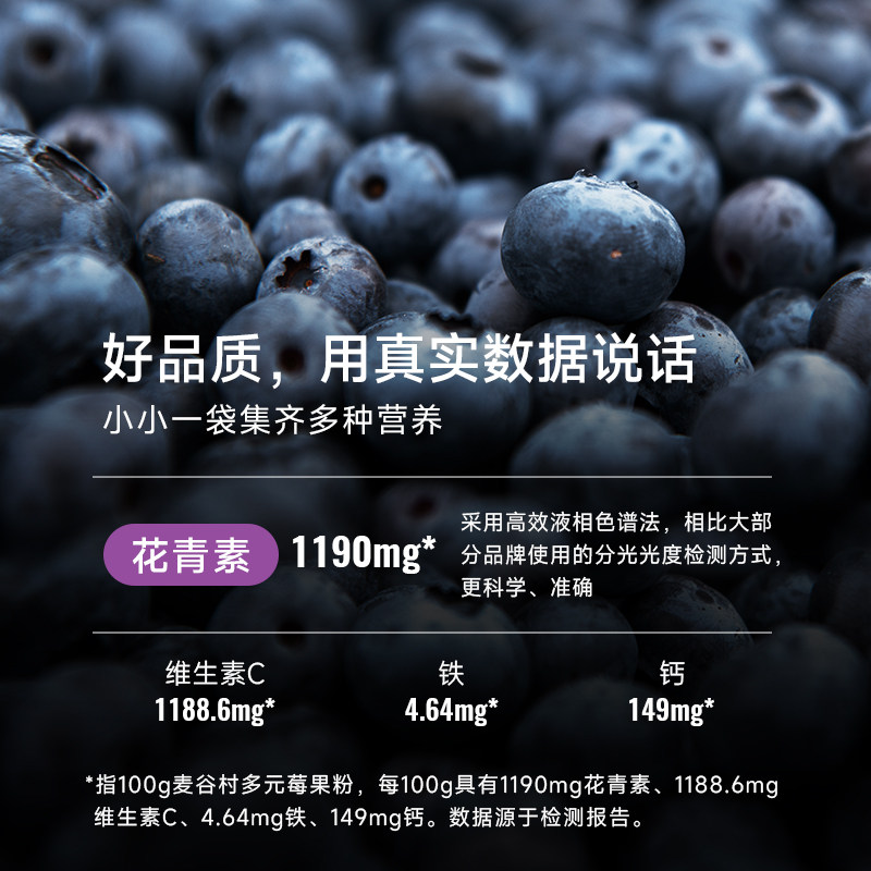 麦谷村巴西莓粉花青素高膳食纤维生素C蓝莓羽衣甘蓝蔬菜汁冲饮品,淘宝优惠券,粉丝福利购,淘宝优惠卷