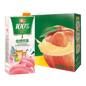 汇源100%桃汁1000ml*6盒浓缩果汁饮料饮品整箱礼盒汇源果汁果蔬汁