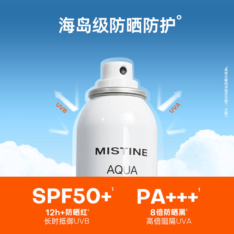 Mistine蜜丝婷户外美白防晒喷雾120ml防晒霜防水防紫外线全身通用-图1