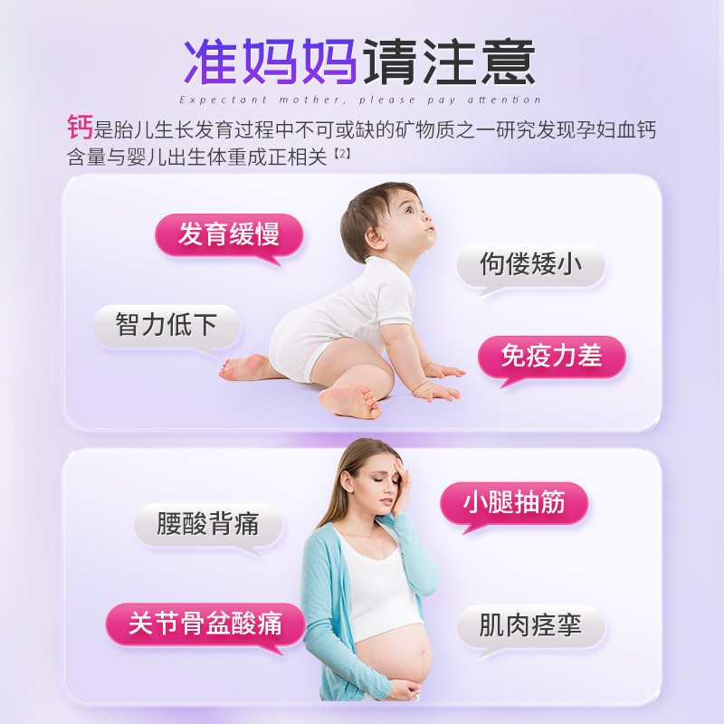 孕妇钙片孕中晚期早期哺乳期孕期补钙女性碳酸钙护关节疼痛腿抽筋 - 图1