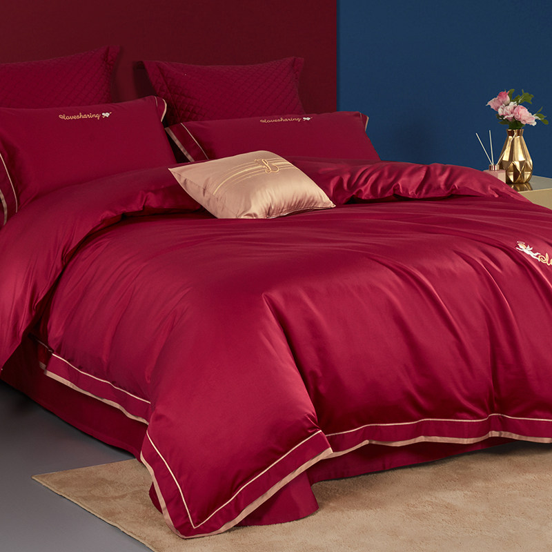 罗莱家纺结婚六件套床上用品大红色婚庆床单被套婚嫁喜被四件套,淘宝优惠券,粉丝福利购,淘宝优惠卷