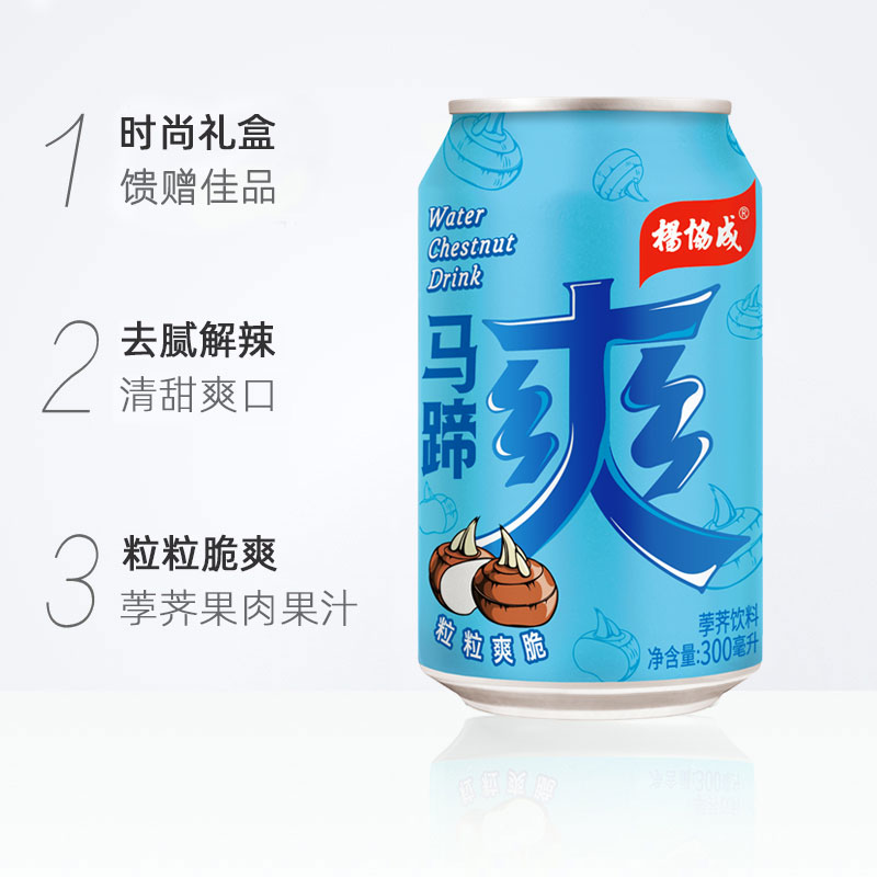 yeo's杨协成马蹄爽荸荠饮料礼盒装300ml*12罐整箱节日送礼佳品-图1