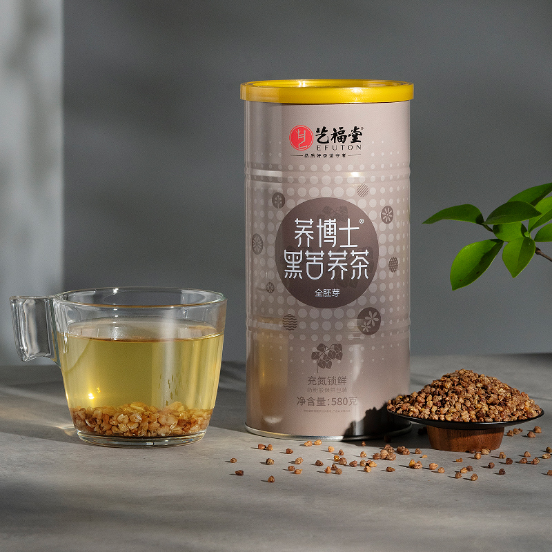 艺福堂花草茶特级黑苦荞茶醇香黑珍珠580g正宗大凉山原产正品旗舰