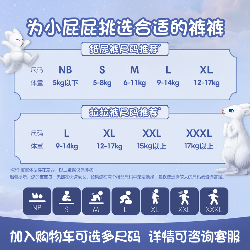 帮宝适一级帮袋鼠纸尿裤NB50/S44