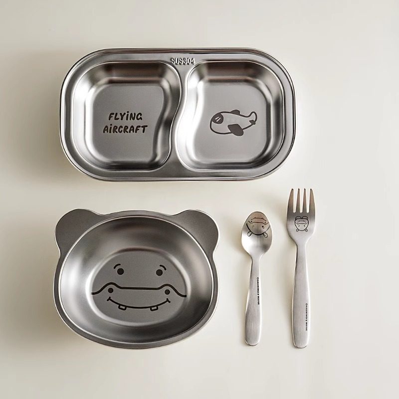 onlycook儿童碗带吸盘宝宝专用辅食碗304不锈钢餐盘婴儿餐具防滑,淘宝优惠券,粉丝福利购,淘宝优惠卷