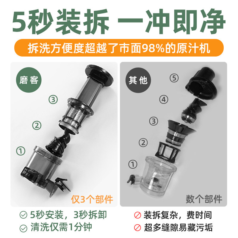 mokkom磨客多功能小型水果原汁机 天猫超市榨汁机