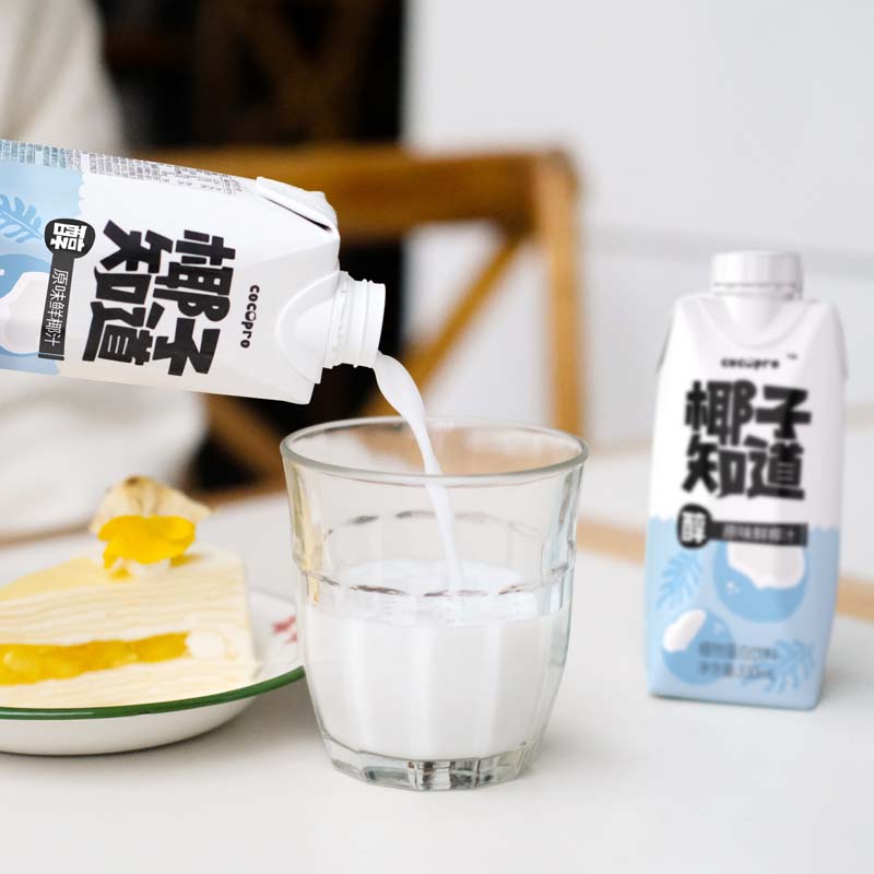 椰子知道原味鲜椰汁生榨椰奶植物蛋白饮料整箱装330ml*6瓶