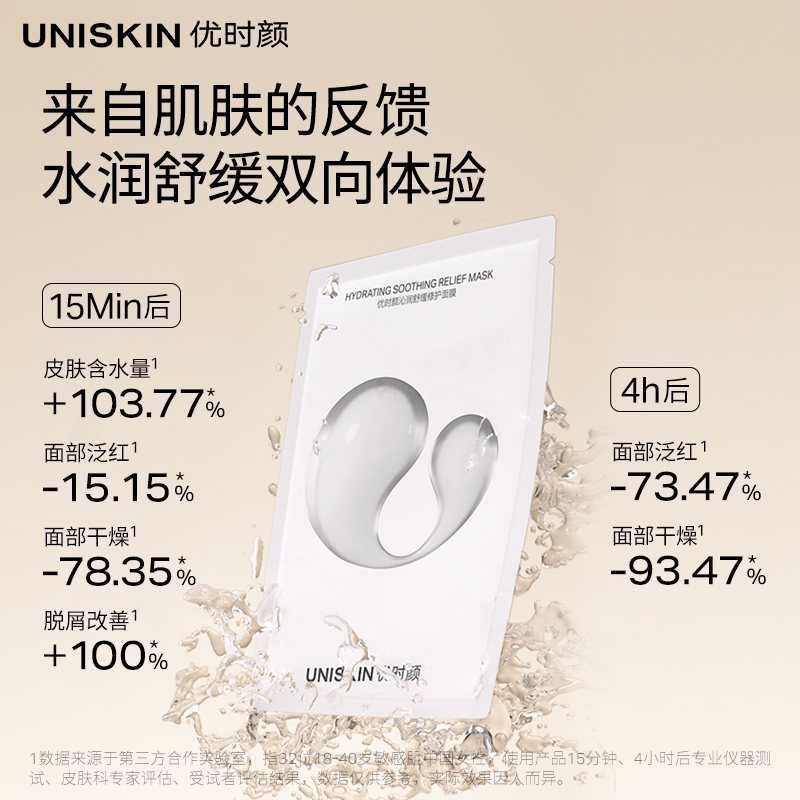 优时颜沁润舒缓小水泵面膜10片*2盒补水保湿修护敏感肌适用