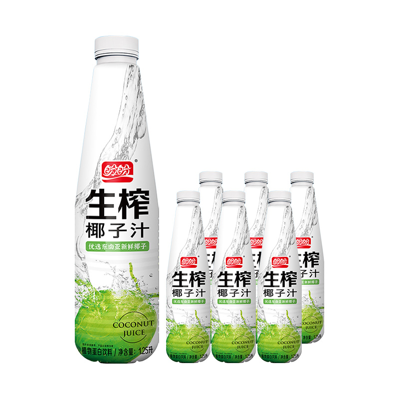 盼盼植物蛋白饮料椰子汁生榨椰汁1.25l*6瓶椰汁椰奶厚椰乳整箱_天猫超市_咖啡/麦片/冲饮