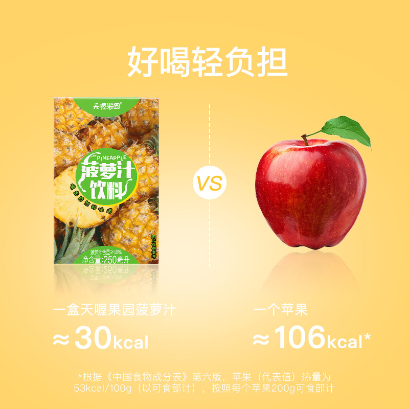 天喔果园菠萝汁250ml*16盒整箱饮料0脂果汁火锅饮品年货囤货,淘宝优惠券,粉丝福利购,淘宝优惠卷
