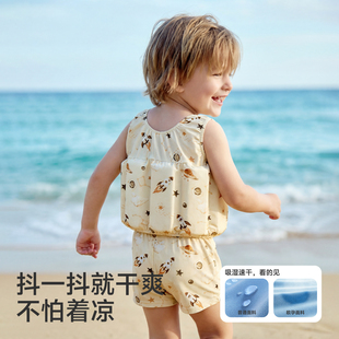 欧孕宝宝连体浮力泳衣新款夏季速干防晒