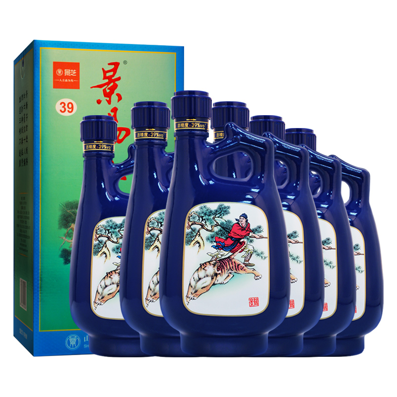 景芝景阳春小老虎39度500ml*6盒浓香型白酒整箱送礼礼盒高档纯粮 - 图0