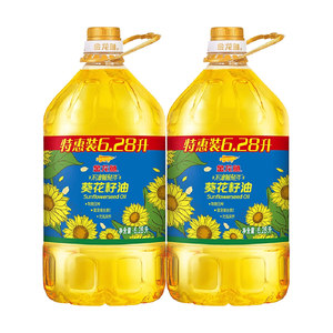 金龙鱼不油腻轻年葵花籽油6.28L*2桶 富含维生素E