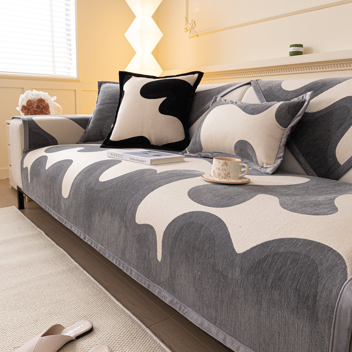 洁丽雅雪尼尔沙发垫加厚耐磨防滑沙发盖布坐垫防猫抓加固四季通用,淘宝优惠券,粉丝福利购,淘宝优惠卷