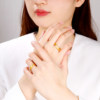 Jinzhifu rice brushed gold ring for women pure gold 5D hard gold couple ring diamond pattern ring