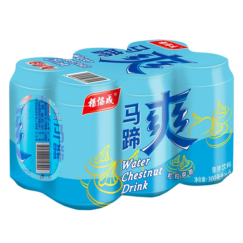 yeo's杨协成马蹄爽荸荠饮料300ml*6罐含果肉甘蔗汁清润解腻果汁-图0