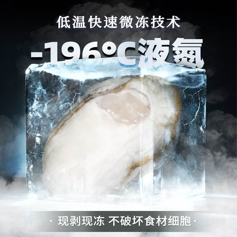 贝司令氮冻原浆生蚝新鲜现剥牡蛎肉200g/包去壳海蛎子海鲜水产-图0