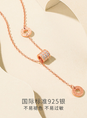 六桂福S925银小蛮腰锁骨链送女友