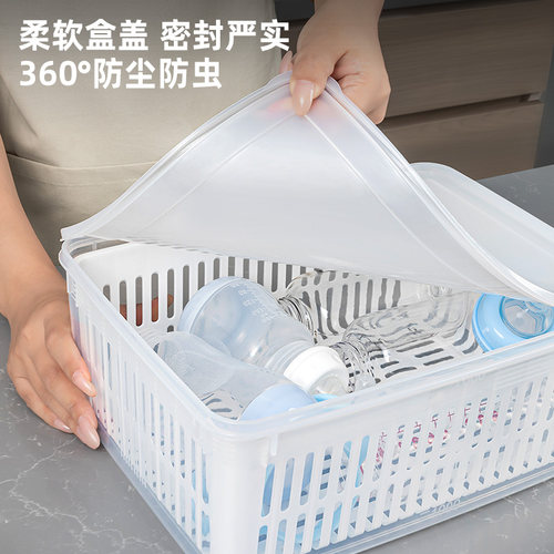 日本洗奶瓶专用盆沥水婴儿收纳盒宝宝食品级PP吸奶器清洗杀菌消毒 - 图2