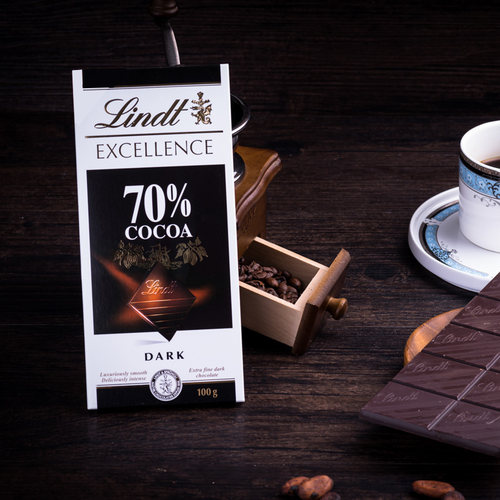 【正品行货】Lindt瑞士莲特醇排装70%可可黑巧克力健身可可香气 - 图2
