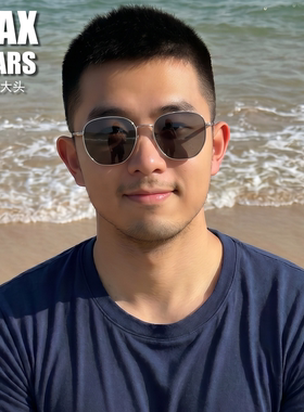 大脸大头银黑尼龙高清墨镜防紫外线不夹头个性开车近视太阳眼镜
