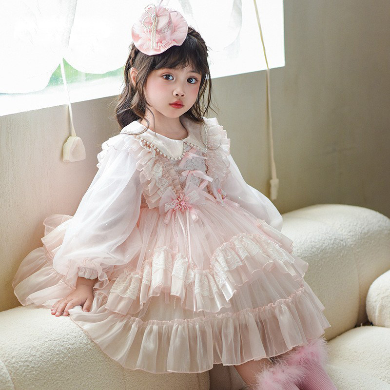 女童洛丽塔公主裙秋装2025新款粉色儿童生日礼物连衣裙网纱蓬蓬裙,淘宝优惠券,粉丝福利购,淘宝优惠卷
