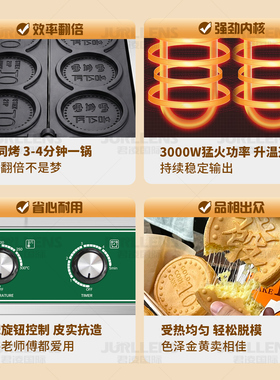 君凌金币面包模具芝士硬币面包机器钱币烧机韩国拉丝网红新款爆浆