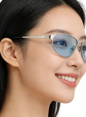 2026新款复古金属老钱风猫眼墨镜女潮显脸小网红高级网感太阳眼镜