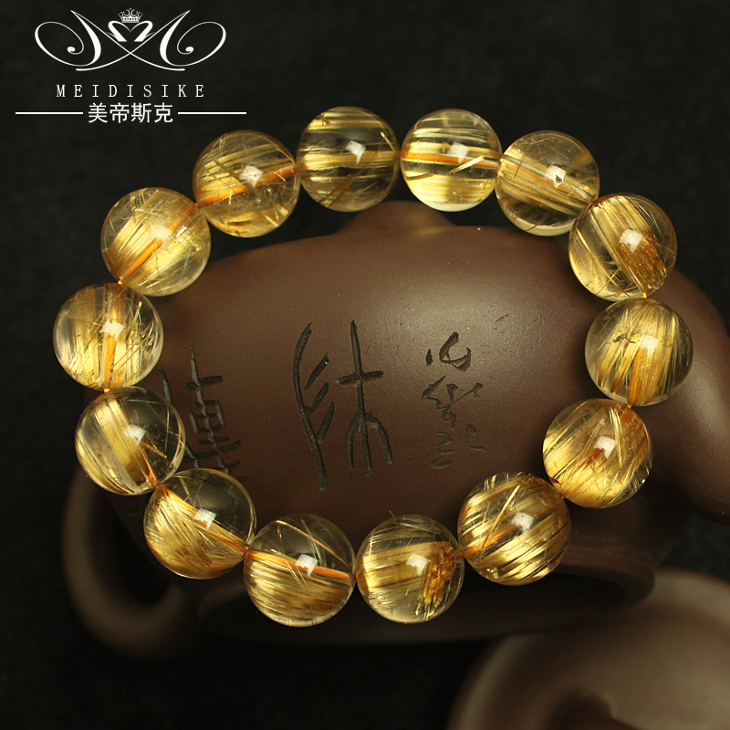 一物一图送证书 男女款 金发晶手链 美帝斯克巴西天然钛晶手链 一物一图送证书 男女款 金发晶手链 美帝斯克巴西天然钛晶手链