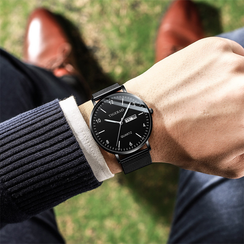 新款静音手表防水双日历男表星空时尚腕表石英表夜光初高中学生表 - 图3