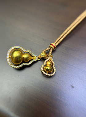 镶钻金刚杵貔貅吊坠韦雪同款项链女沙金仿真黄金轻奢小众项链