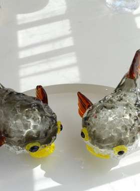 琉璃摆件小狗公鸡手工艺品创意